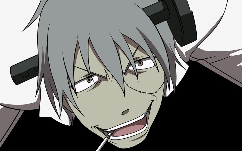 anime character with stitched face