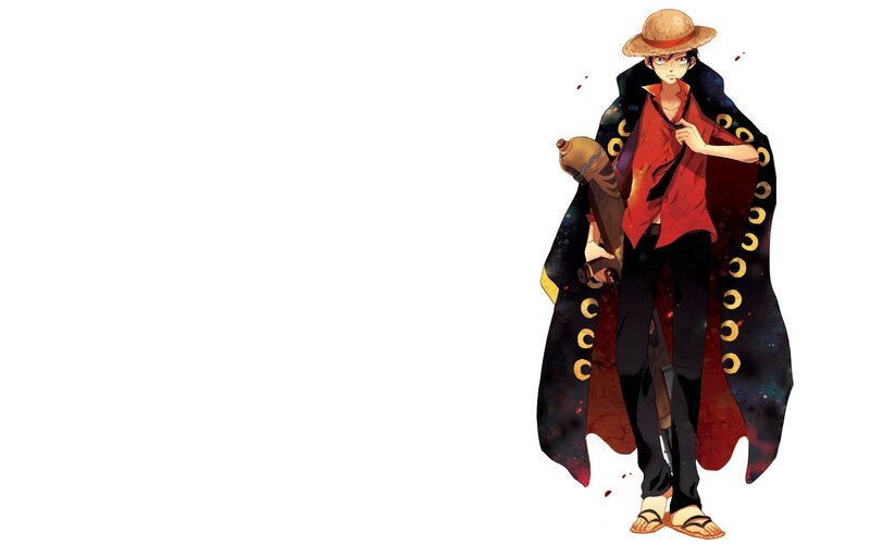 Anime Character with Straw Hat — Black, Dramatic