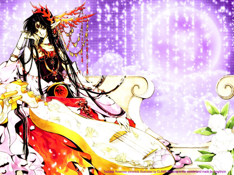 Anime character with string instrument