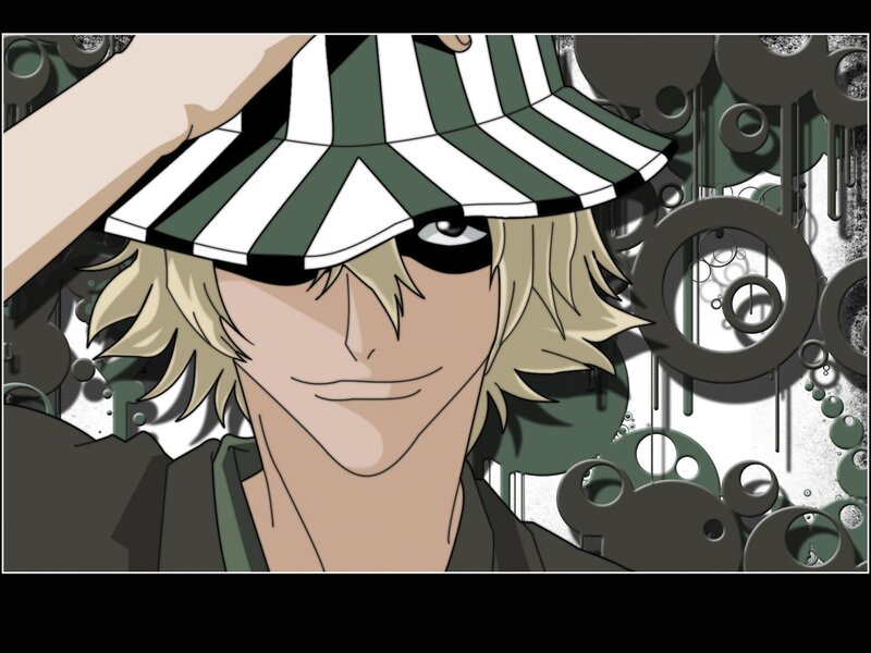 anime character with striped hat