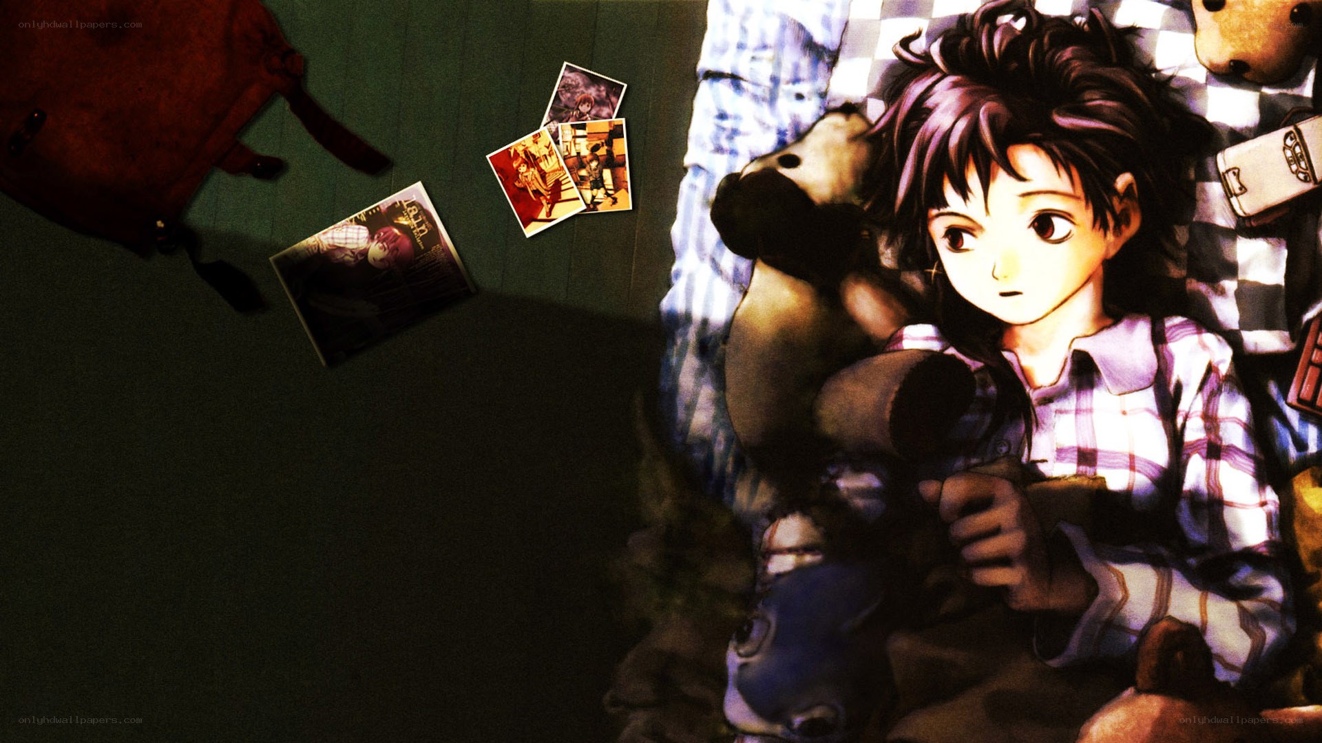 anime character with stuffed animal