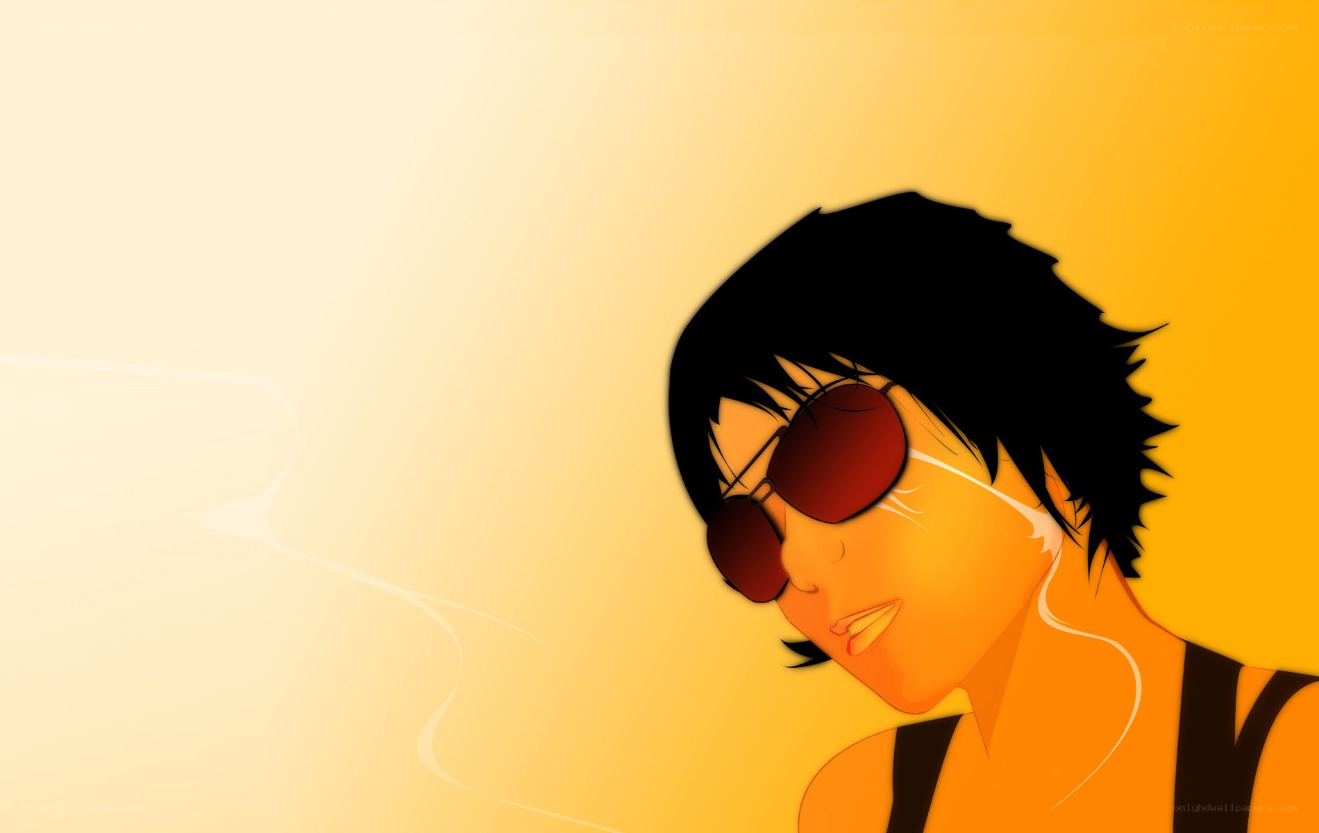 anime character with sunglasses