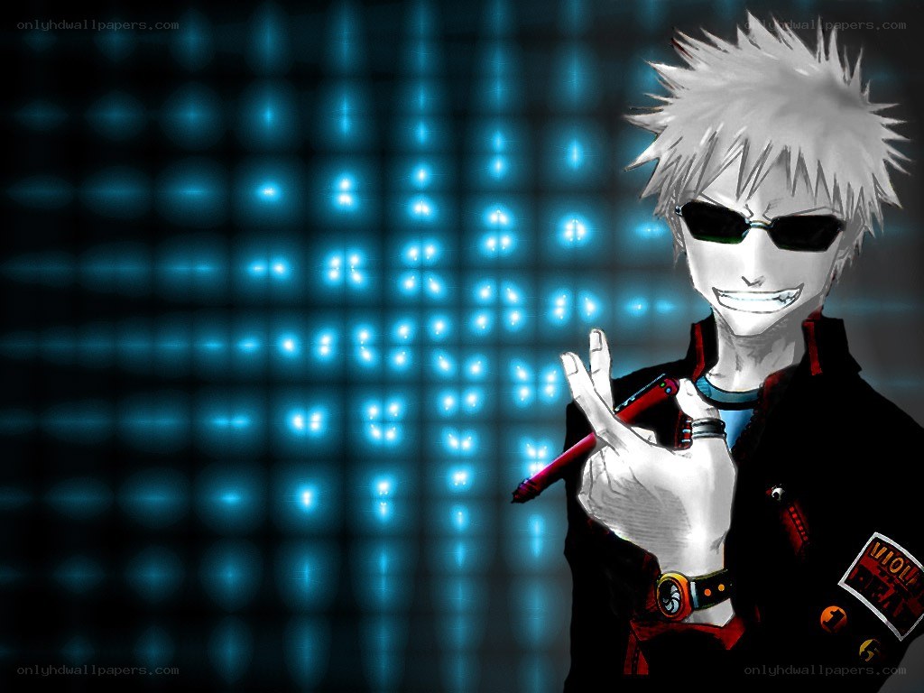 anime character with sunglasses