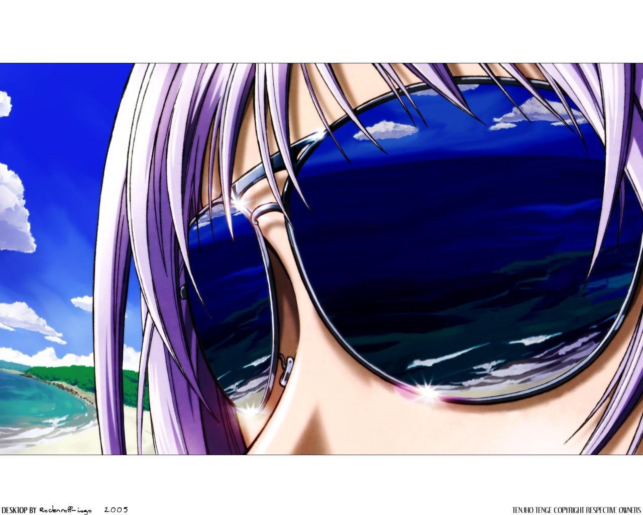 anime character with sunglasses