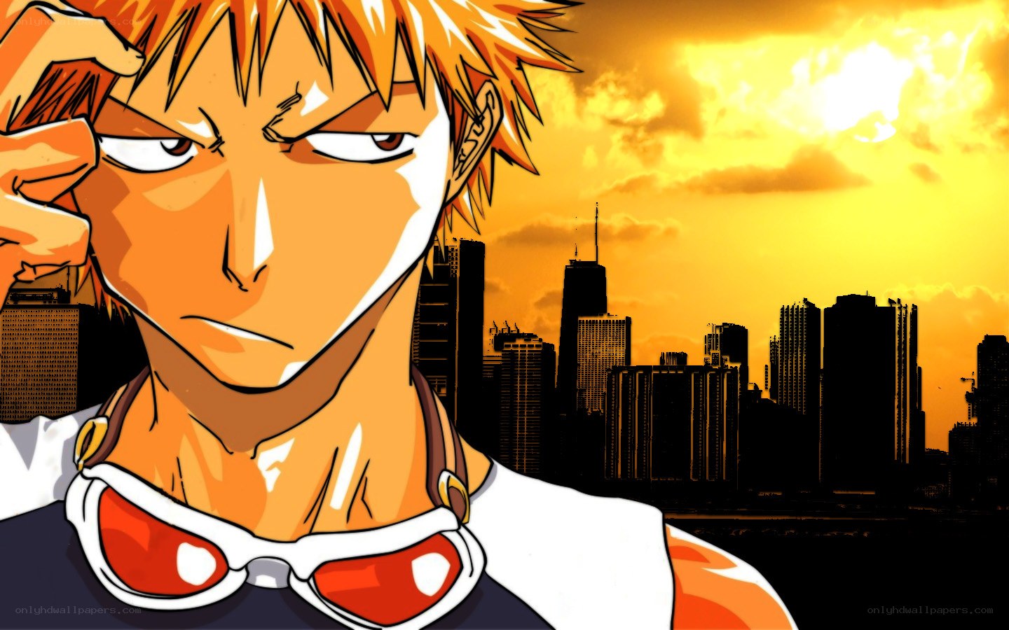 anime character with sunglasses