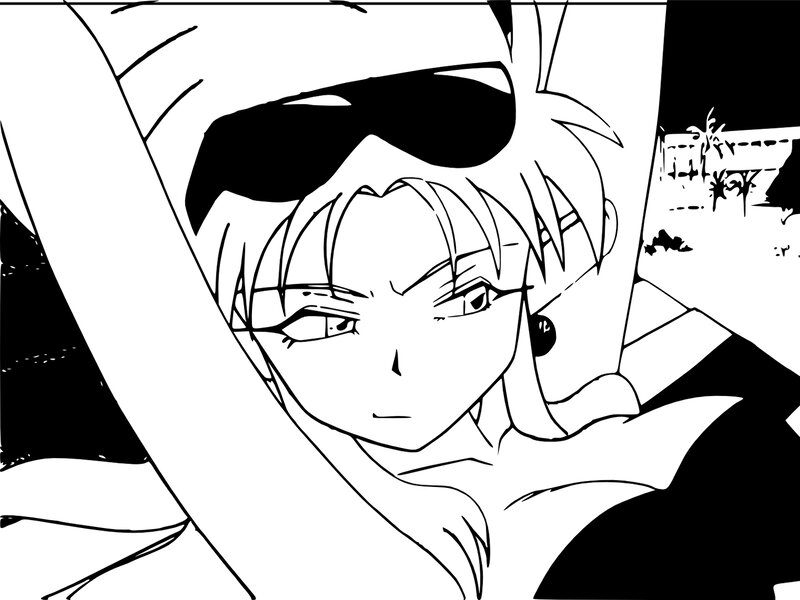 Anime Character with Sunglasses — Black
