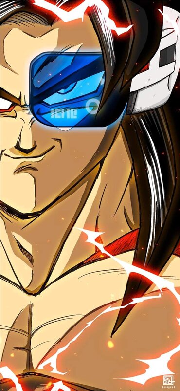 Anime Character with Sunglasses — Blue, Dramatic, Manga