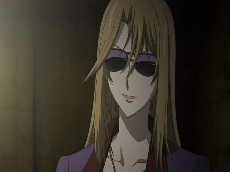 Anime Character with Sunglasses — Brown, Serious