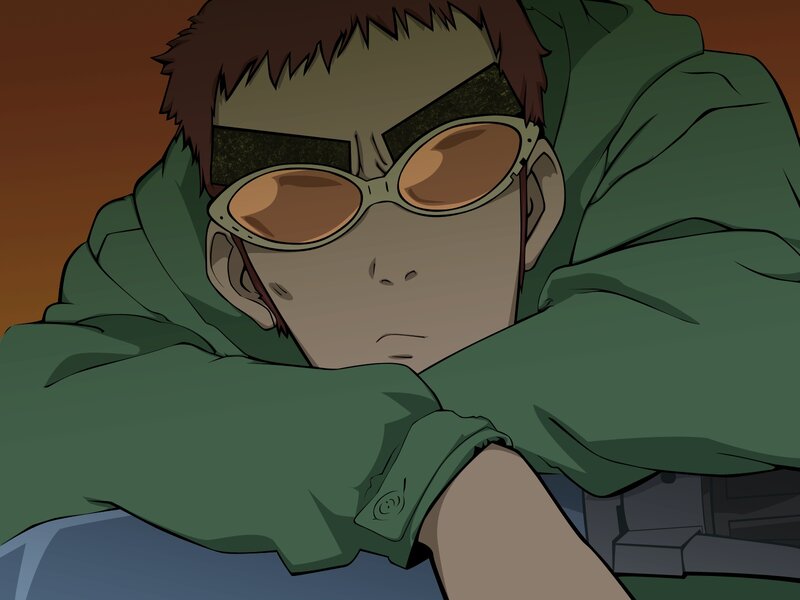 Anime Character with Sunglasses — Green, Calm