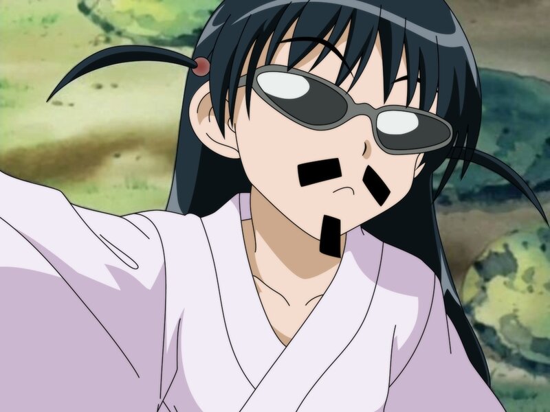 Anime Character with Sunglasses — White