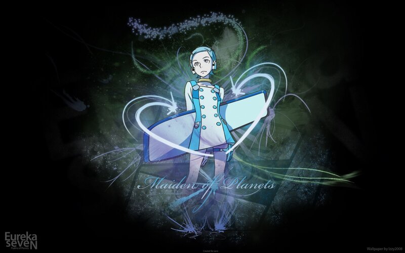 Anime Character with Surfboard — Blue, Dramatic