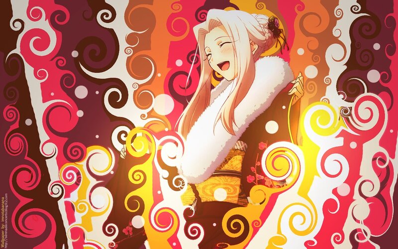 anime character with swirling background