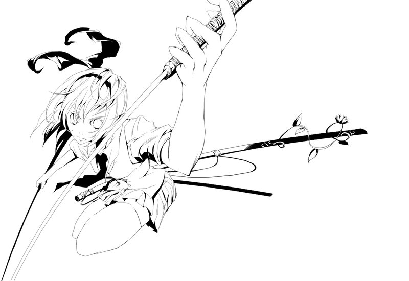 anime character with sword