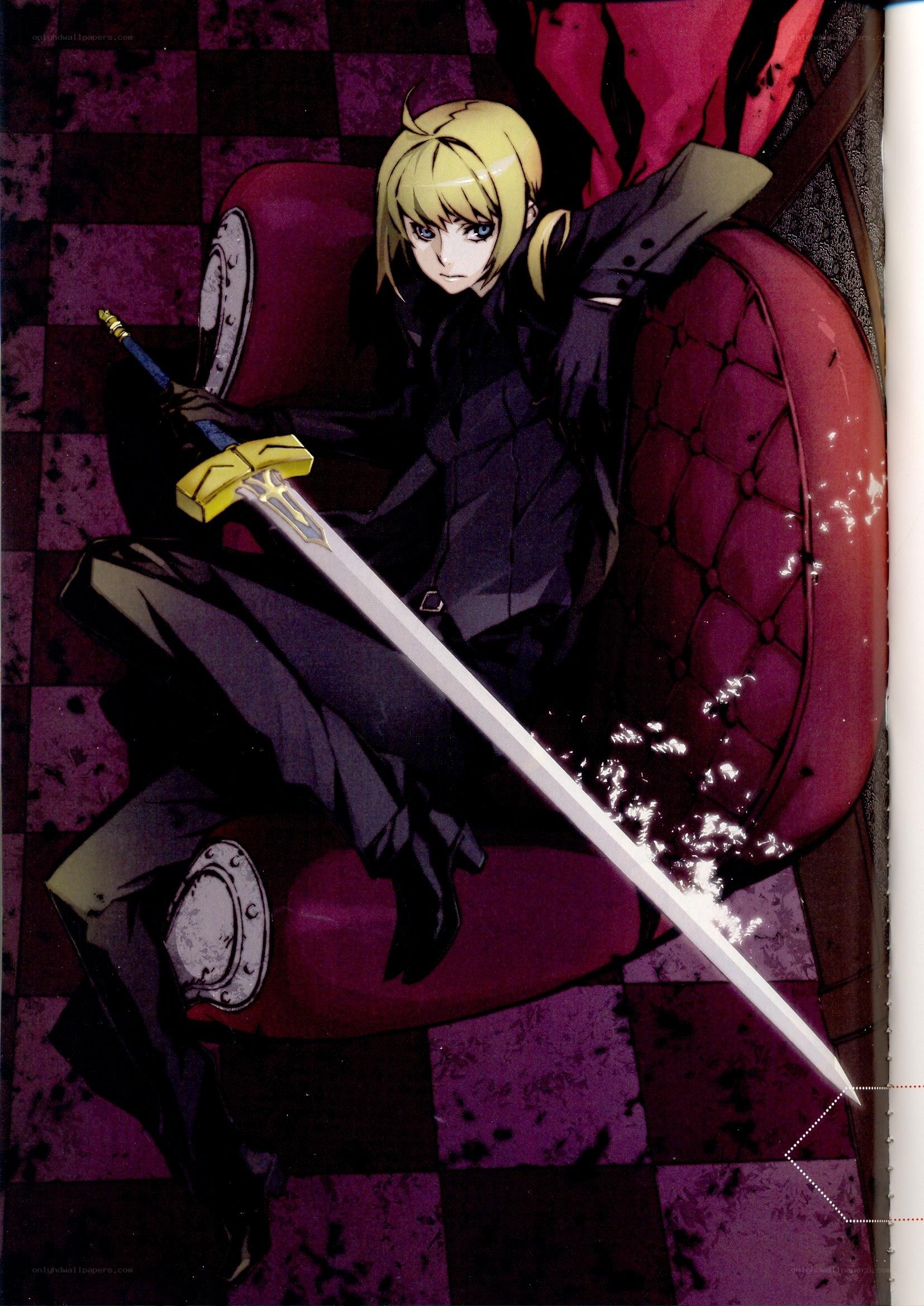 anime character with sword