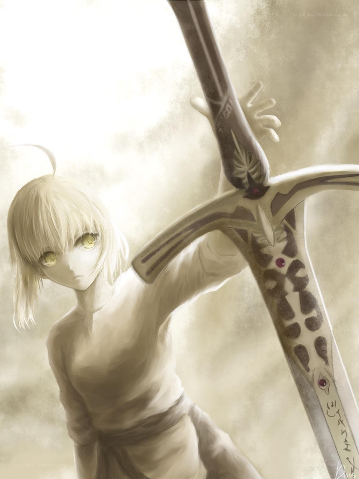 anime character with sword