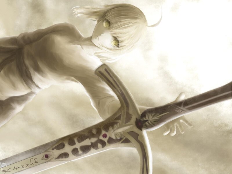 anime character with sword
