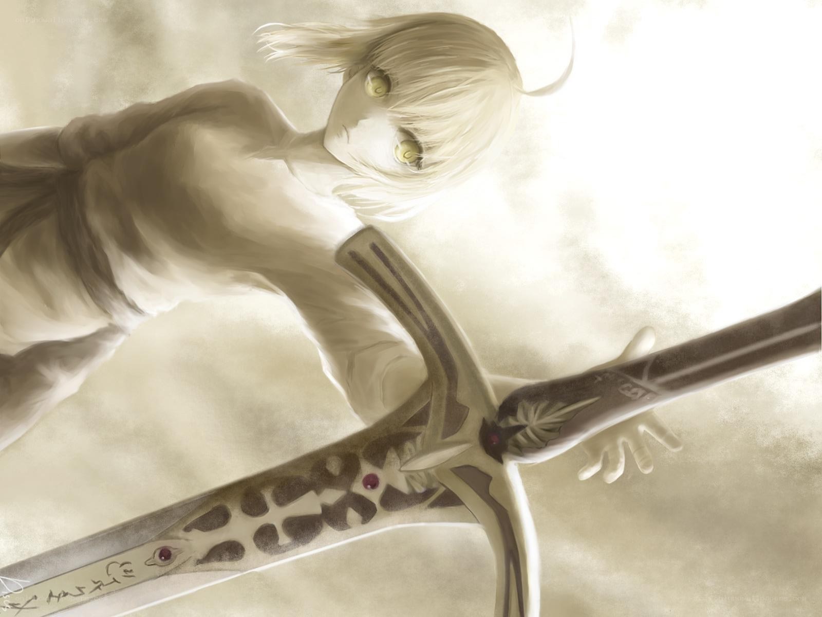anime character with sword