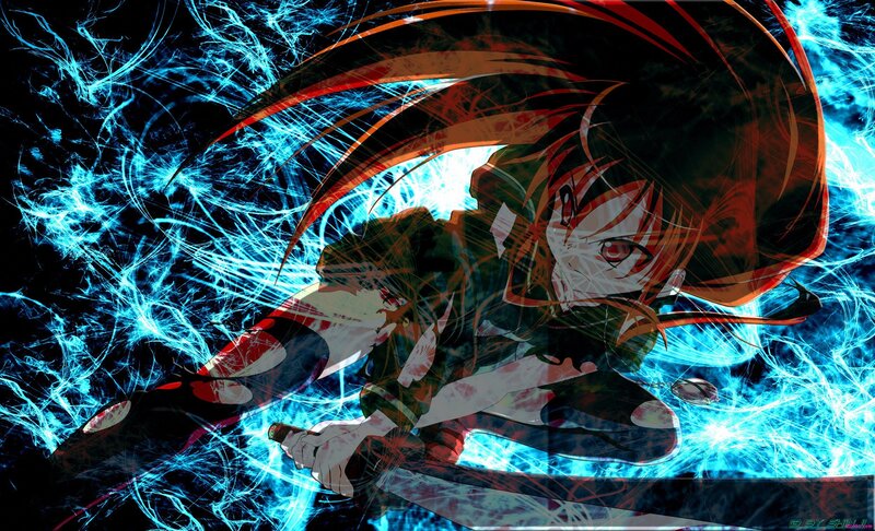 Anime character with sword and energy