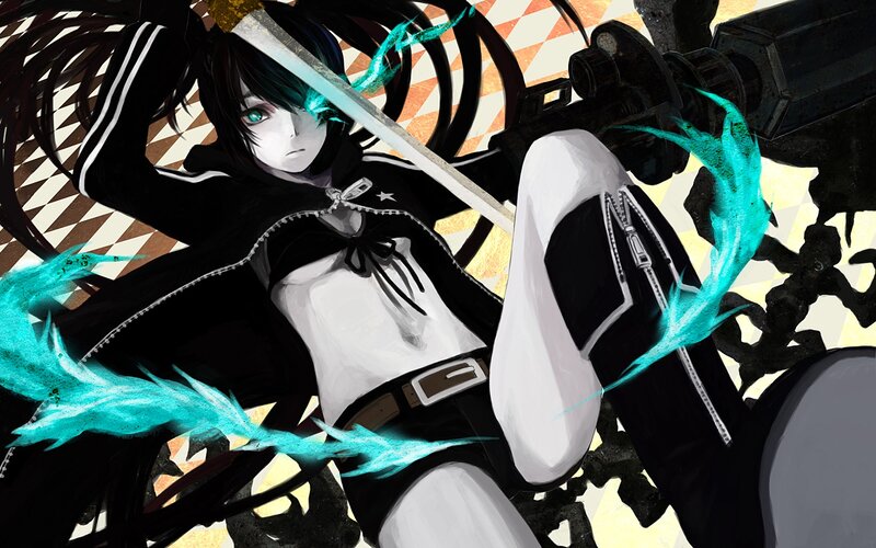 anime character with sword and energy