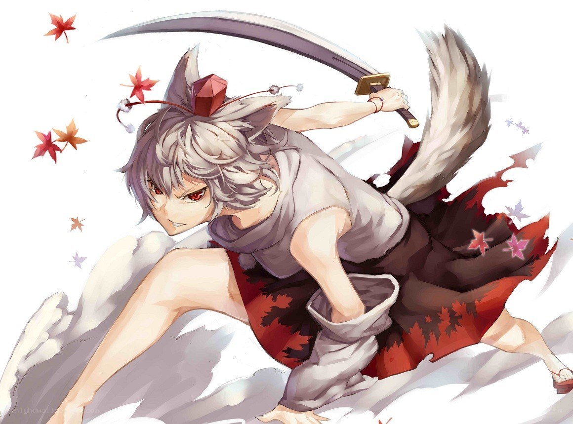 anime character with sword and fox ears