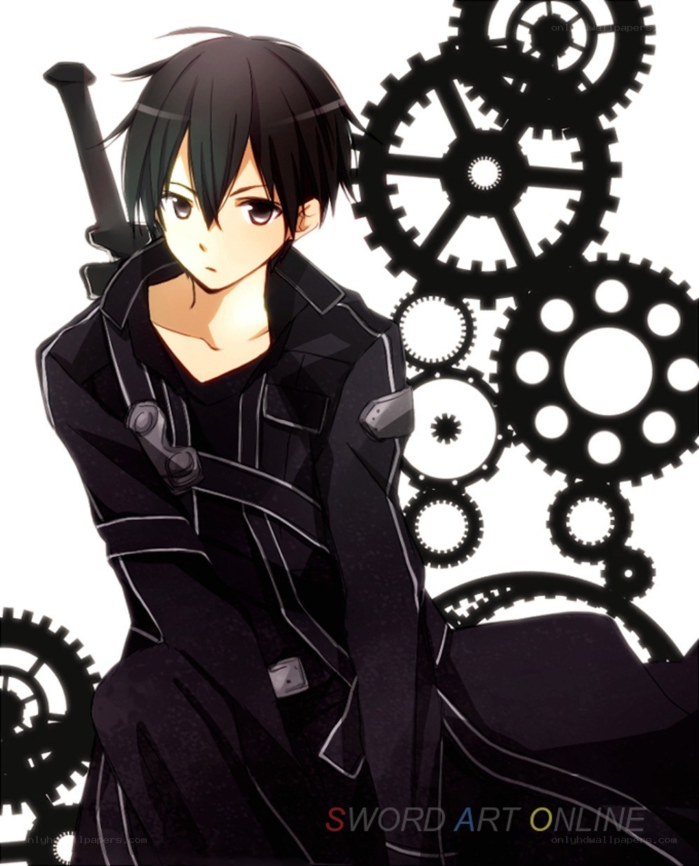 Anime character with sword and gears