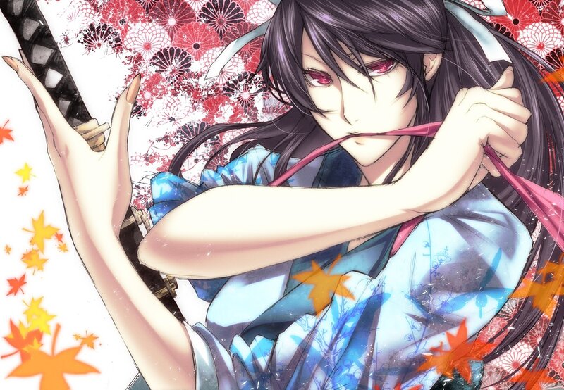 anime character with sword and kimono
