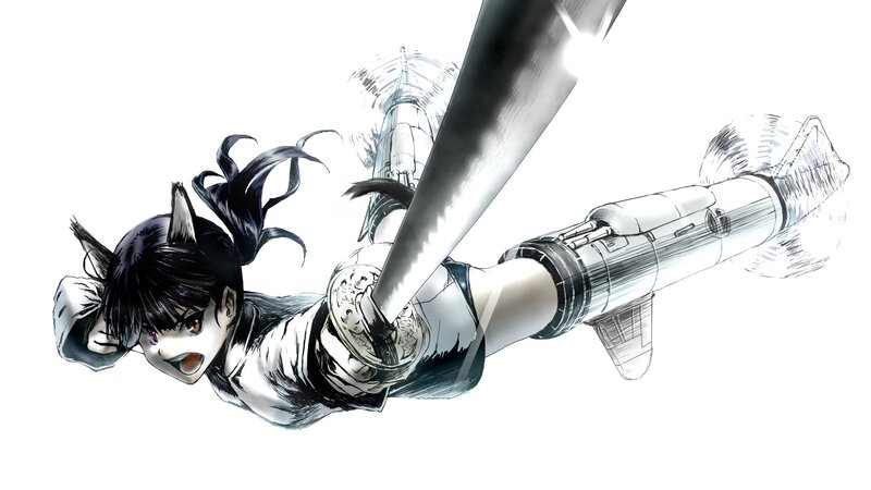 anime character with sword and rocket