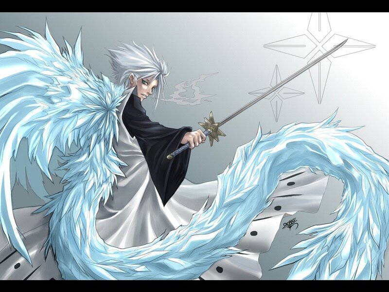 Anime character with sword and wings