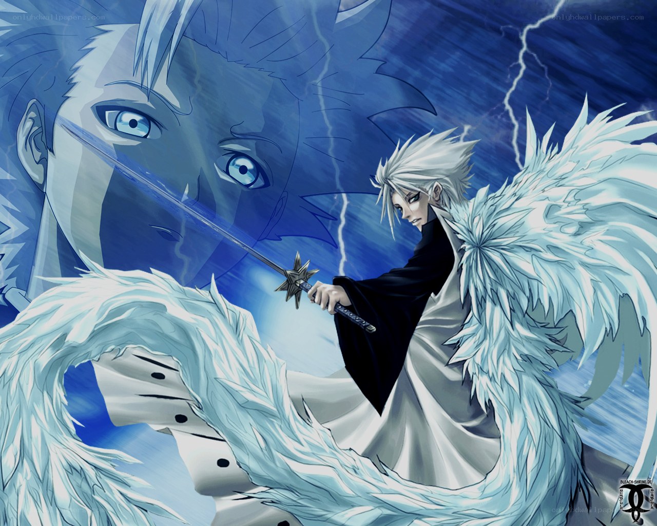anime character with sword and wings