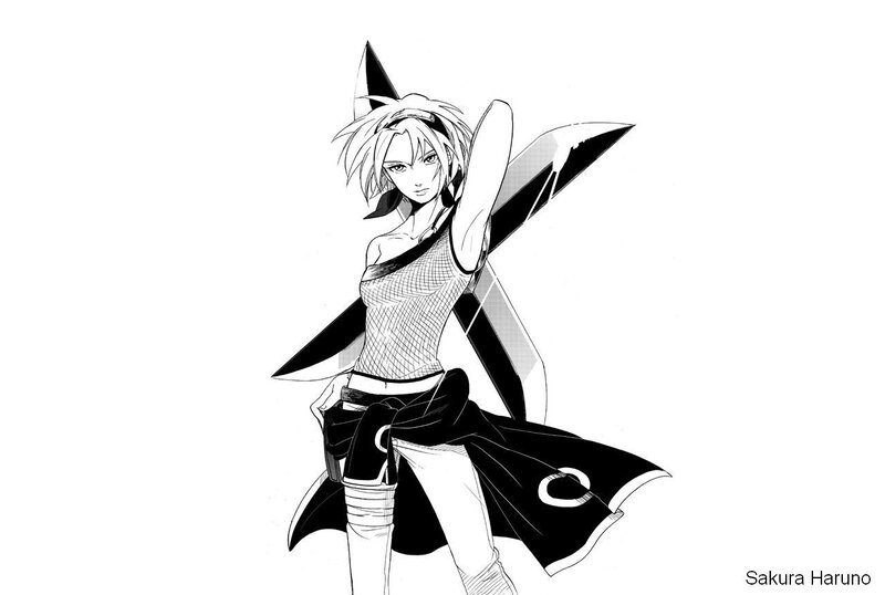 Anime Character with Sword — Black, Confident, Manga