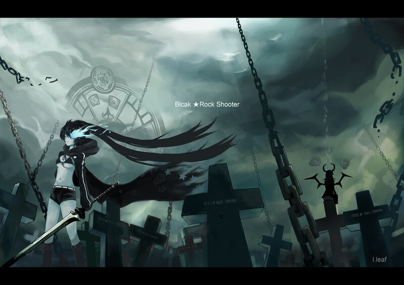 Anime Character with Sword — Black, Dark, Dramatic