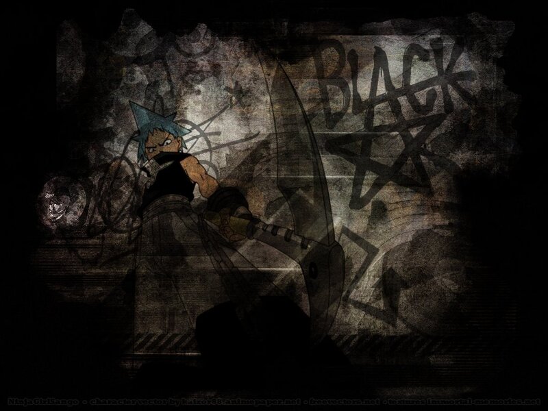 Anime Character with Sword — Black, Dark