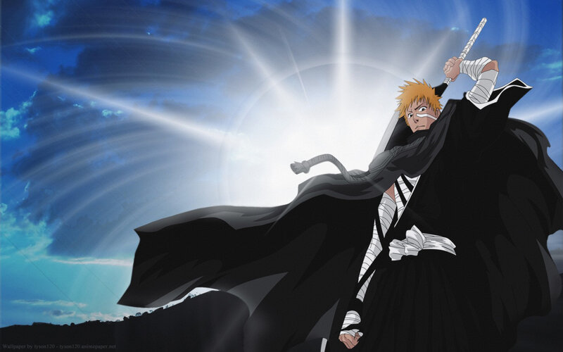 Anime Character with Sword — Black, Dramatic, Afternoon, Cape