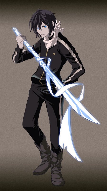 Anime Character with Sword — Black, Dramatic, Black Jacket