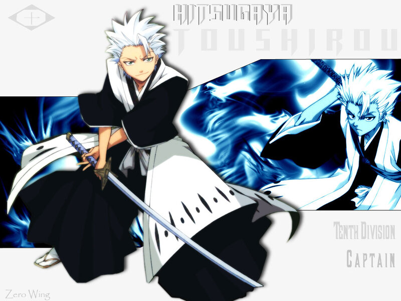 Anime Character with Sword — Black, Dramatic, Blue Energy, White Hair