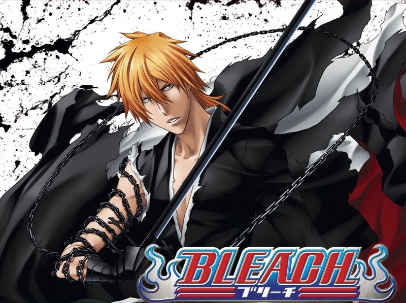 Anime Character with Sword — Black, Dramatic, Chains