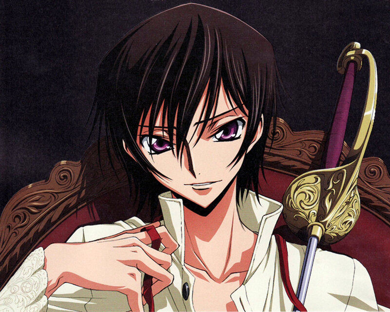 Anime Character with Sword — Black, Dramatic, Chair