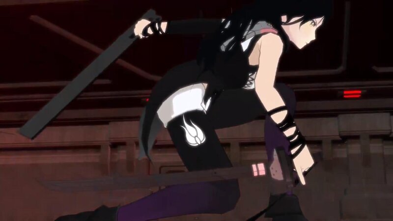 Anime Character with Sword — Black, Dramatic, Dark Room