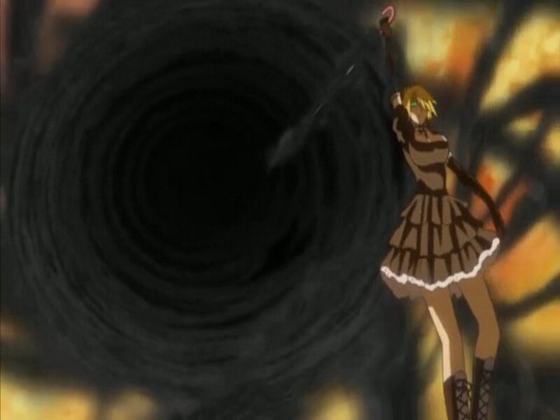 Anime Character with Sword — Black, Dramatic, Dark Tunnel