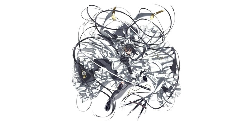 Anime Character with Sword — Black, Dramatic, Digital Art, Long Hair