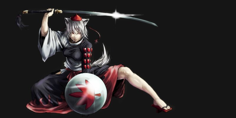 Anime Character with Sword — Black, Dramatic, Digital Art, Shield