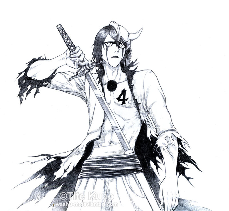 Anime Character with Sword — Black, Dramatic, Digital Art