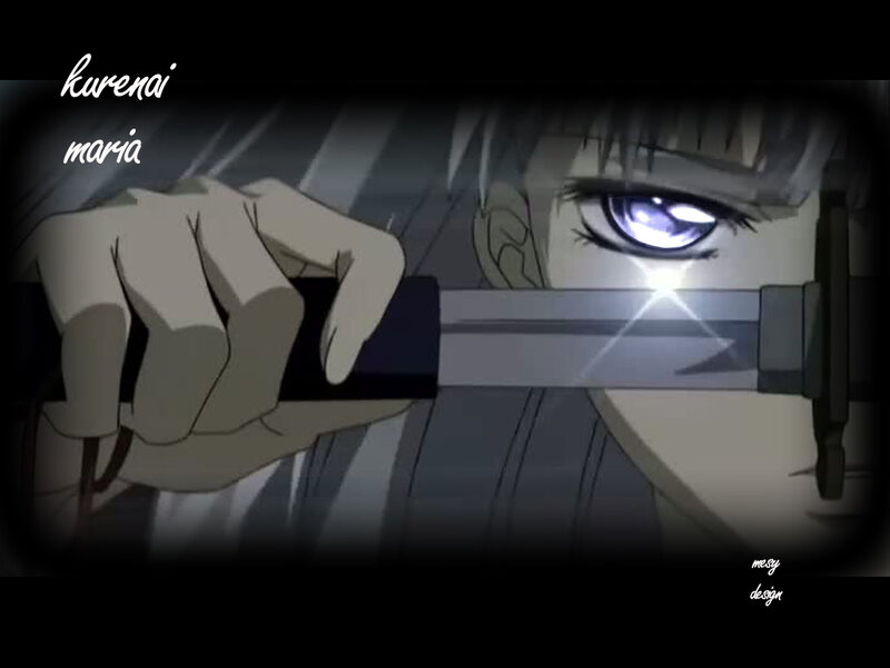 Anime Character with Sword — Black, Dramatic, Eye