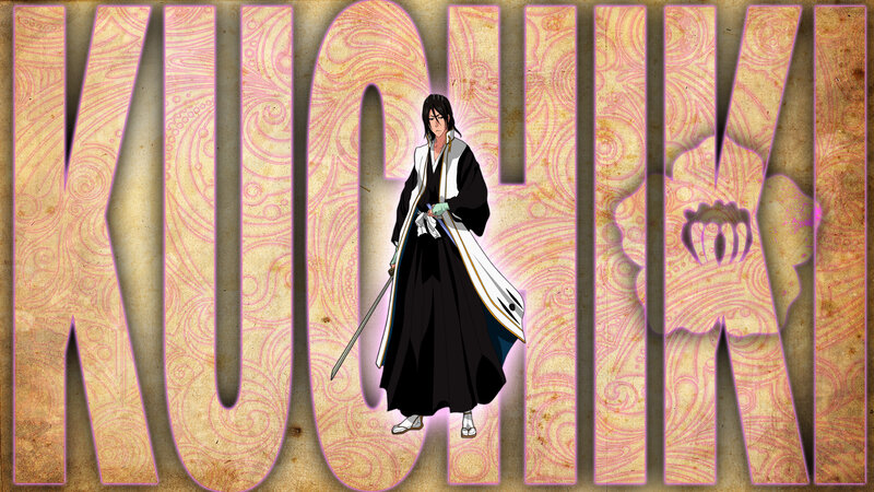 Anime Character with Sword — Black, Dramatic, Kimono, Text