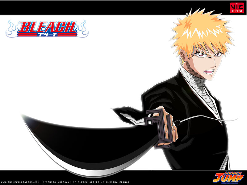 Anime Character with Sword — Black, Dramatic, Logo
