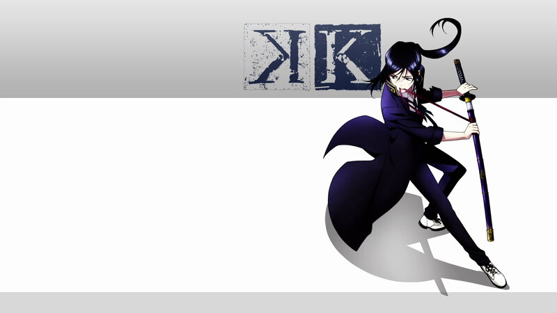 Anime Character with Sword — Black, Dramatic, Long Coat