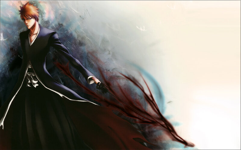 Anime Character with Sword — Black, Dramatic, Manga, Black Robe