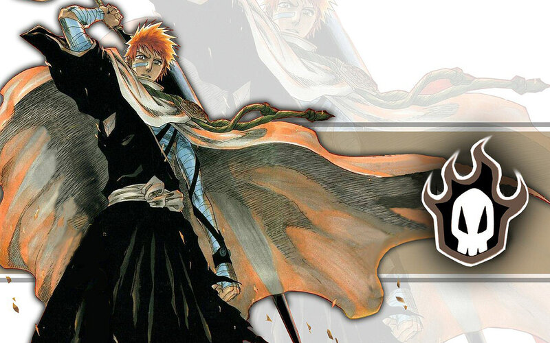 Anime Character with Sword — Black, Dramatic, Manga, Cape, Skull Symbol