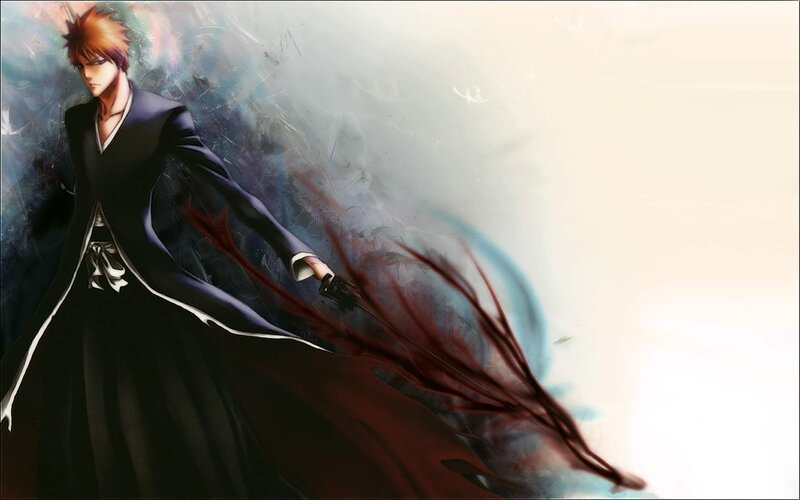 Anime Character with Sword — Black, Dramatic, Manga, Cloak