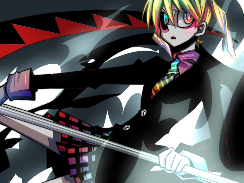 Anime Character with Sword — Black, Dramatic, Manga, Coat, Eyes